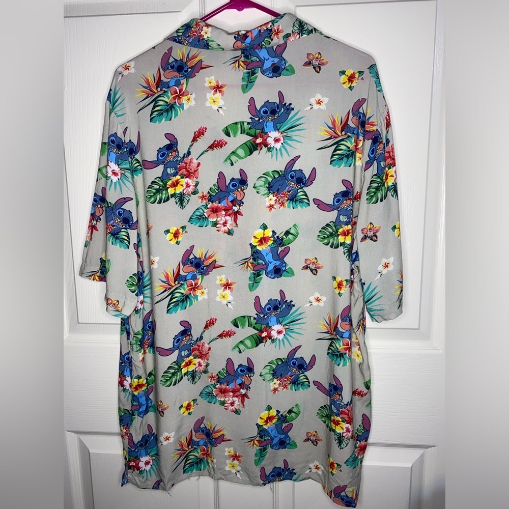 Disney Stitch Hawaiian Shirt Mens Large Rayon Tropical Button-Up, Cool Dad - Picture 6 of 11
